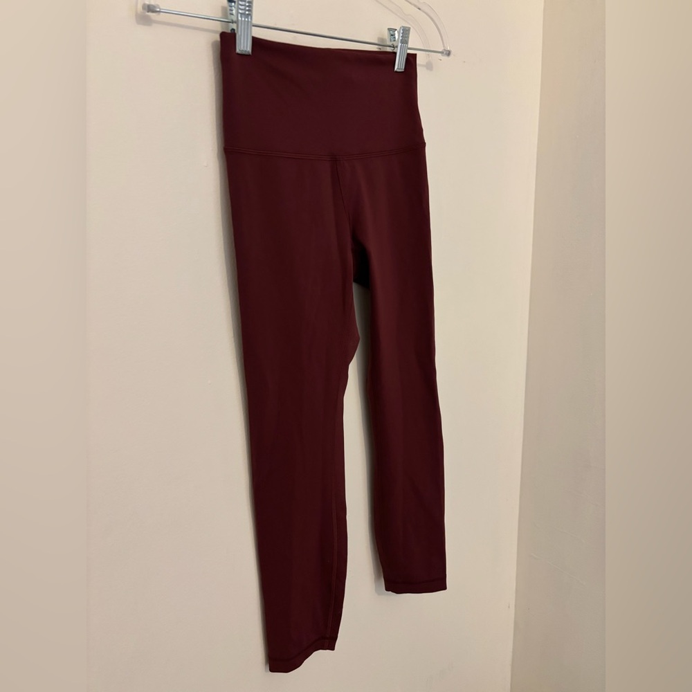 Lululemon Wunder Train High-Rise Crop 23” Burgandy Women’s Size 4 - Picture 5 of 8